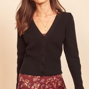 NWT reformation fossi cashmere cardigan in black